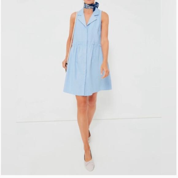 Tuckernuck Oxford Sleeveless Dress In Blue Small - Picture 1 of 7